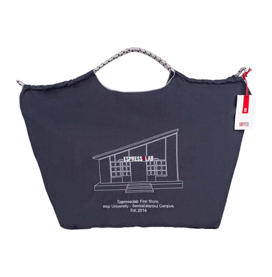 10th Anniversary Special Embroidered Shopper Anthracite Bag